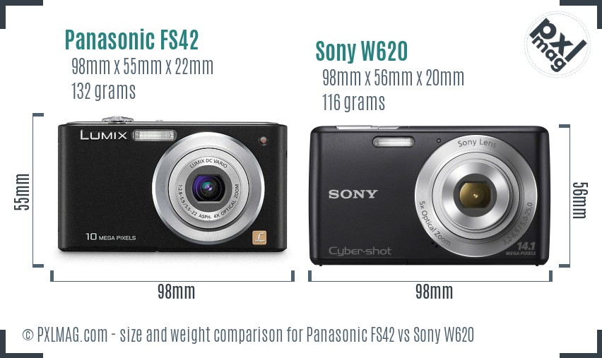 Panasonic FS42 vs Sony W620 size comparison Panasonic FS42 vs Sony W620 size comparison