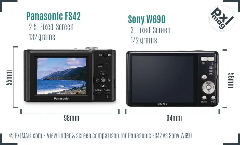 Panasonic FS42 vs Sony W690 Screen and Viewfinder comparison