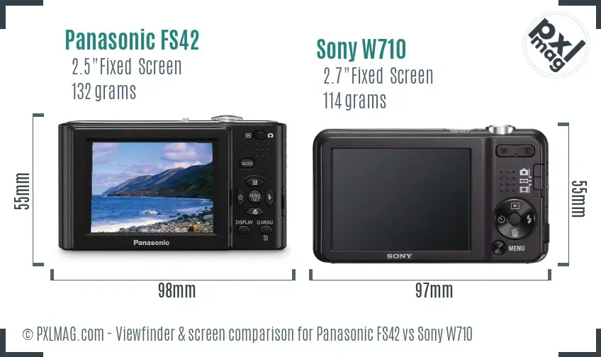 Panasonic FS42 vs Sony W710 Screen and Viewfinder comparison