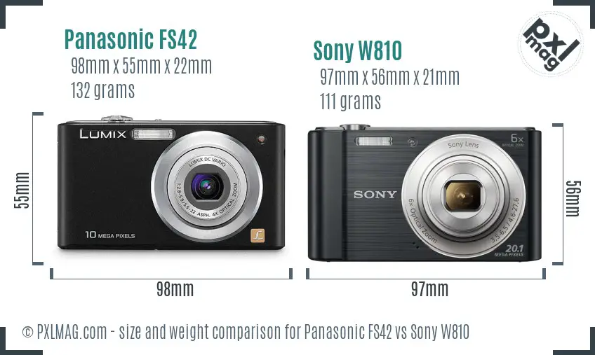 Panasonic FS42 vs Sony W810 size comparison Panasonic FS42 vs Sony W810 size comparison