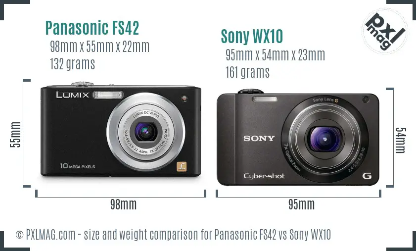Panasonic FS42 vs Sony WX10 size comparison Panasonic FS42 vs Sony WX10 size comparison