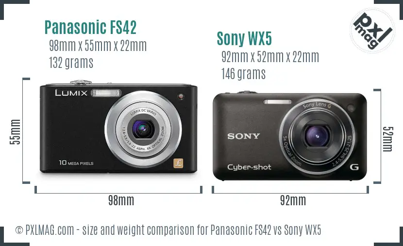 Panasonic FS42 vs Sony WX5 size comparison Panasonic FS42 vs Sony WX5 size comparison