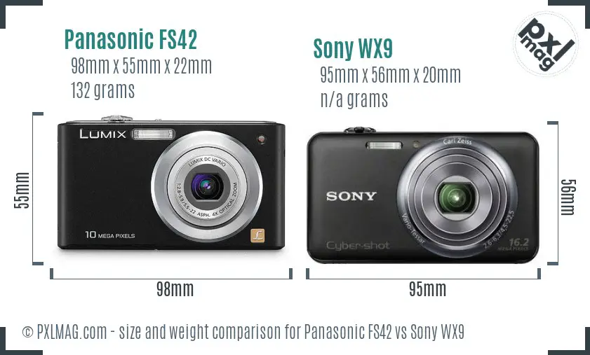 Panasonic FS42 vs Sony WX9 size comparison