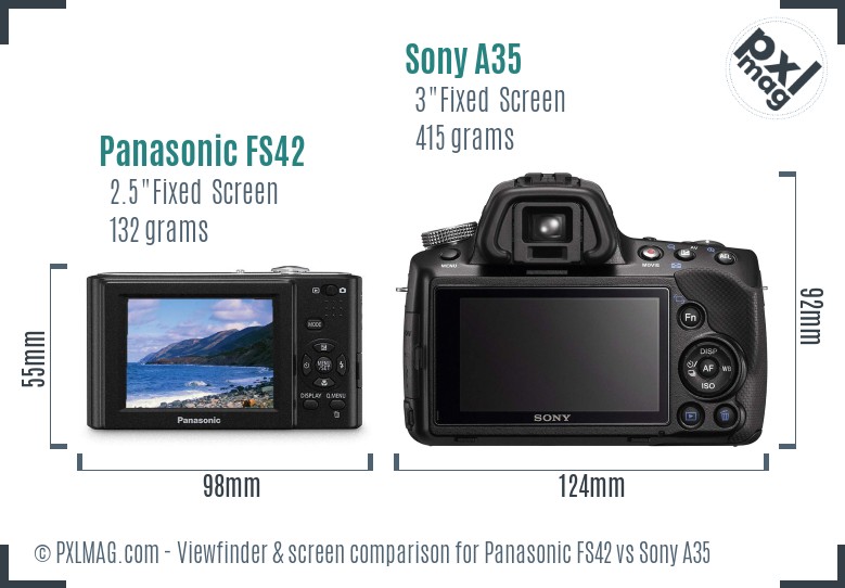Panasonic FS42 vs Sony A35 Screen and Viewfinder comparison