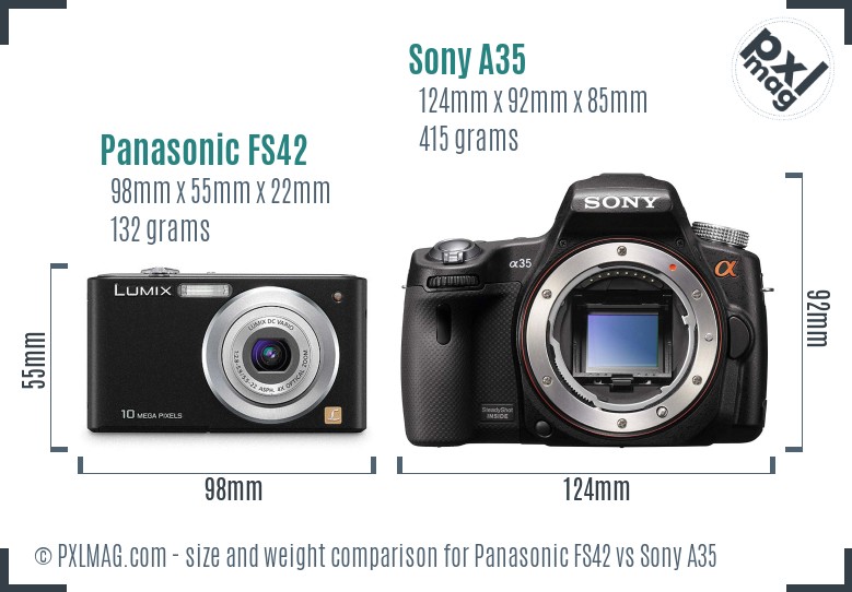 Panasonic FS42 vs Sony A35 size comparison