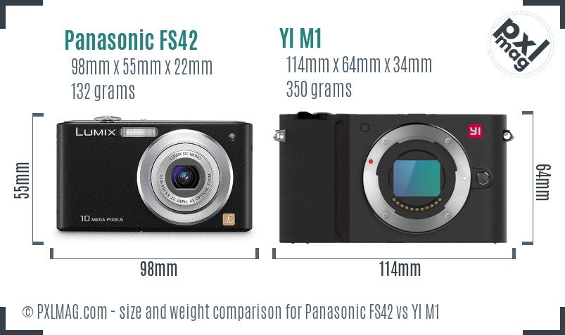 Panasonic FS42 vs YI M1 size comparison