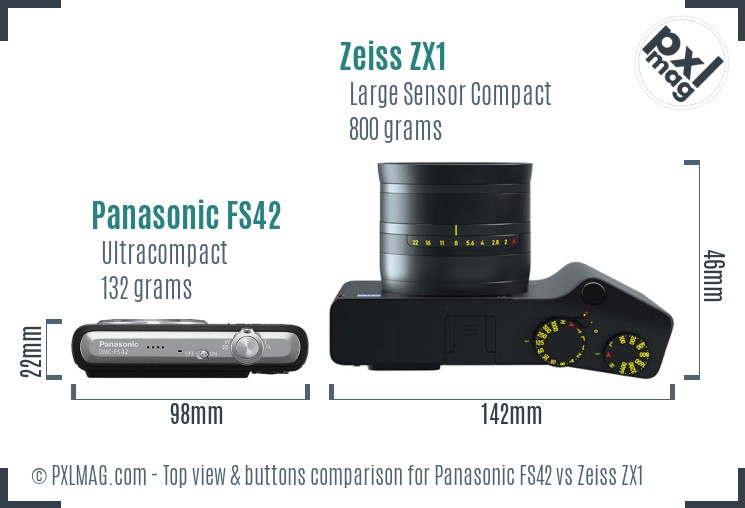 Panasonic FS42 vs Zeiss ZX1 top view buttons comparison