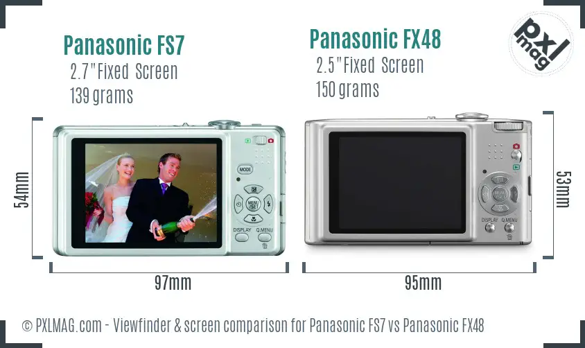 Panasonic FS7 vs Panasonic FX48 Screen and Viewfinder comparison