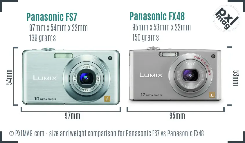 Panasonic FS7 vs Panasonic FX48 size comparison