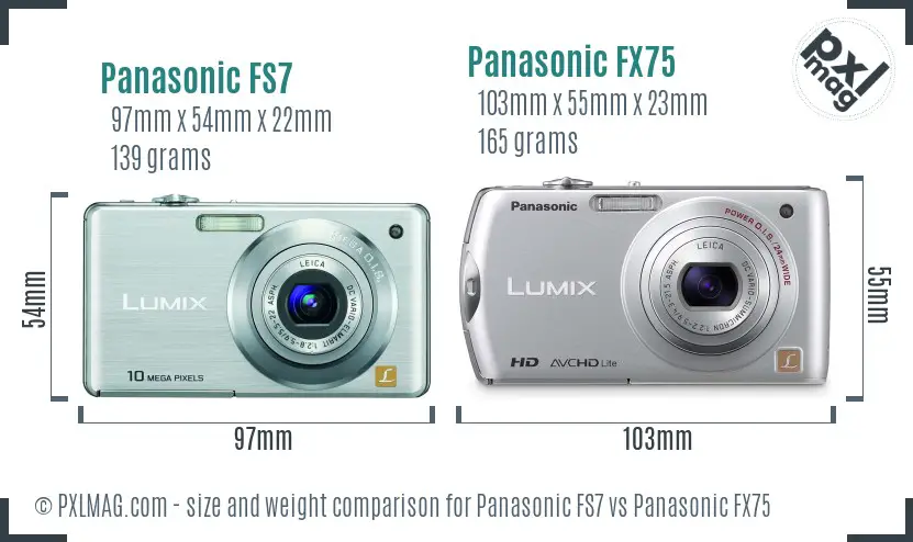 Panasonic FS7 vs Panasonic FX75 size comparison