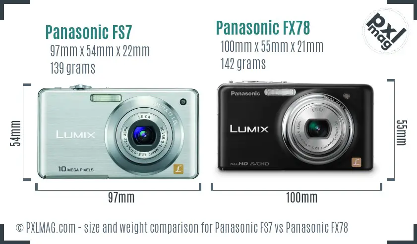 Panasonic FS7 vs Panasonic FX78 size comparison
