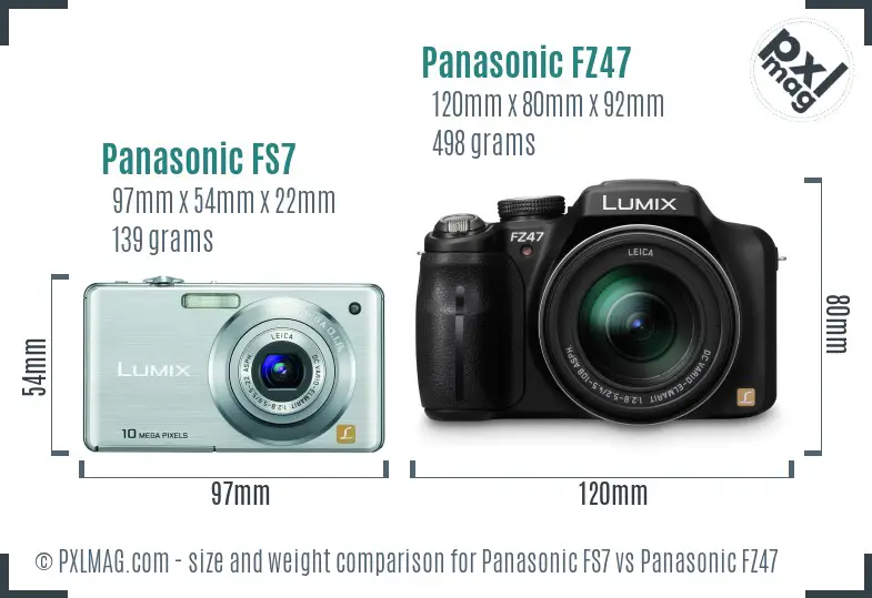 Panasonic FS7 vs Panasonic FZ47 size comparison