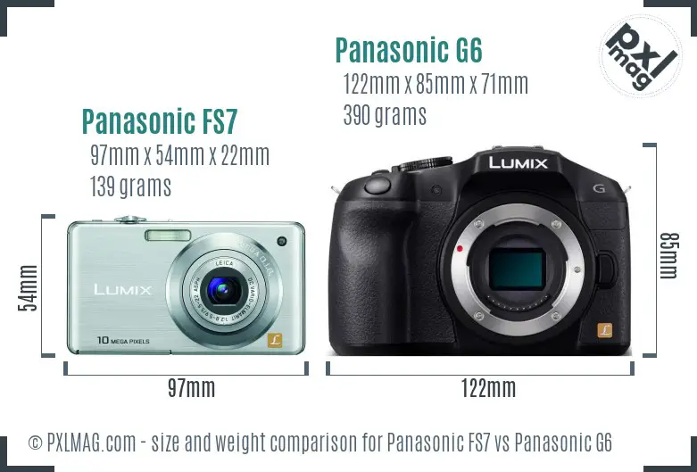 Panasonic FS7 vs Panasonic G6 size comparison
