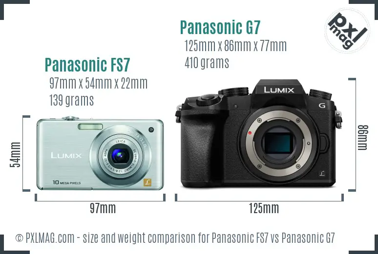 Panasonic FS7 vs Panasonic G7 size comparison