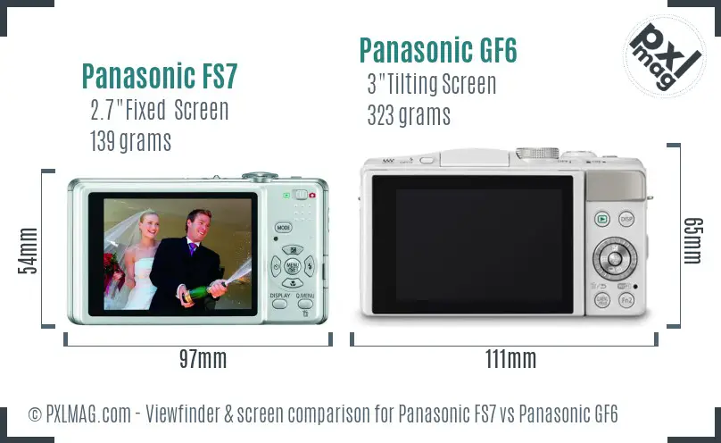 Panasonic FS7 vs Panasonic GF6 Screen and Viewfinder comparison