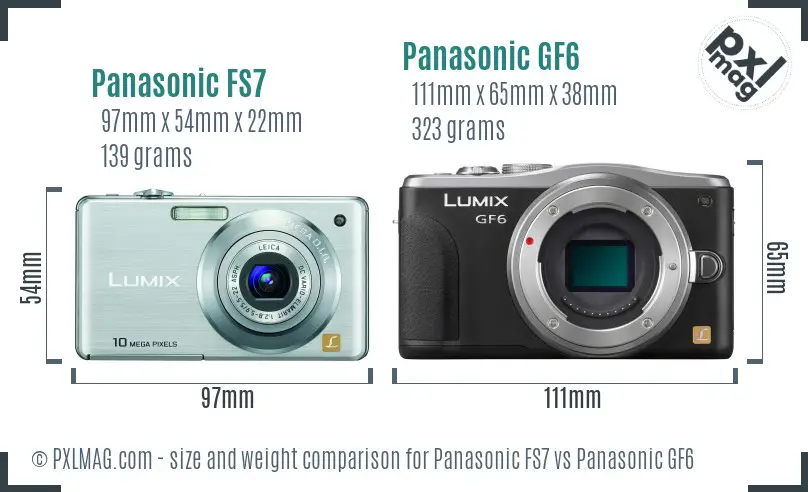 Panasonic FS7 vs Panasonic GF6 size comparison
