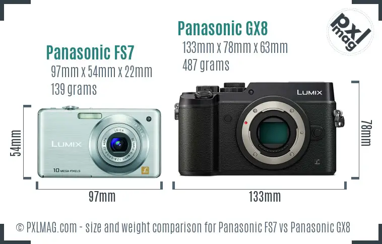 Panasonic FS7 vs Panasonic GX8 size comparison