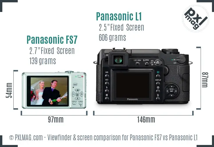 Panasonic FS7 vs Panasonic L1 Screen and Viewfinder comparison