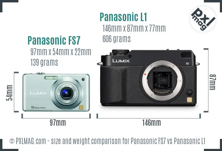 Panasonic FS7 vs Panasonic L1 size comparison