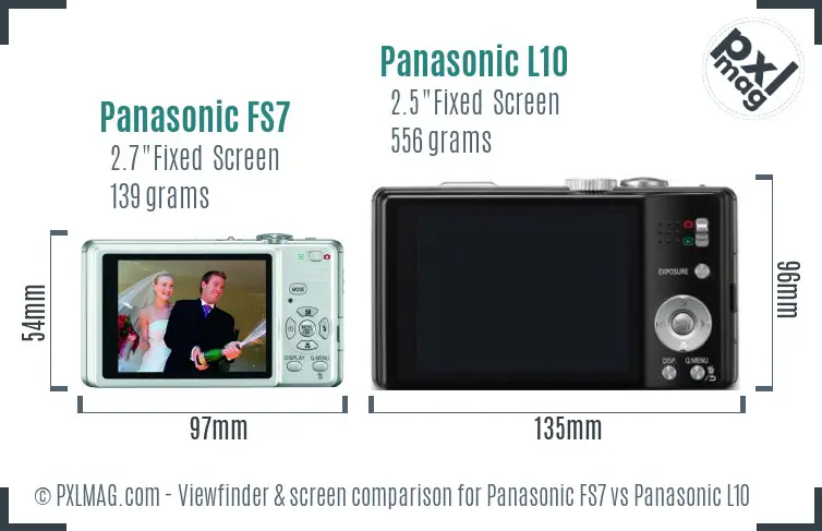 Panasonic FS7 vs Panasonic L10 Screen and Viewfinder comparison