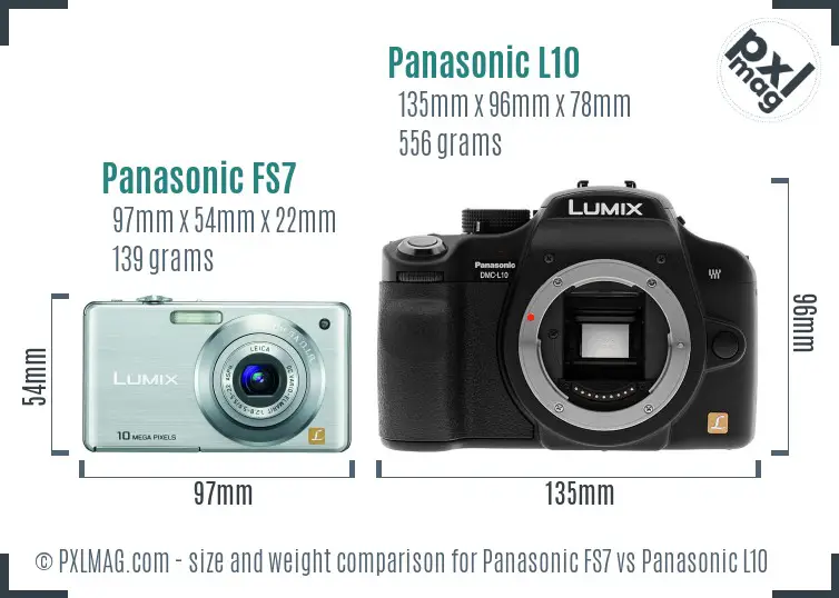 Panasonic FS7 vs Panasonic L10 size comparison