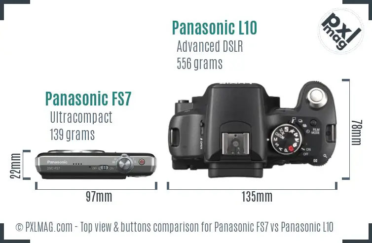 Panasonic FS7 vs Panasonic L10 top view buttons comparison