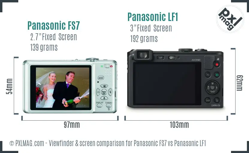 Panasonic FS7 vs Panasonic LF1 Screen and Viewfinder comparison