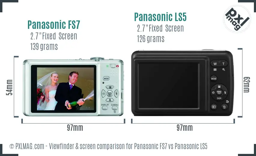 Panasonic FS7 vs Panasonic LS5 Screen and Viewfinder comparison