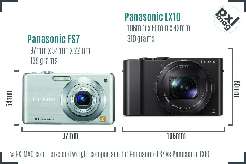 Panasonic FS7 vs Panasonic LX10 size comparison