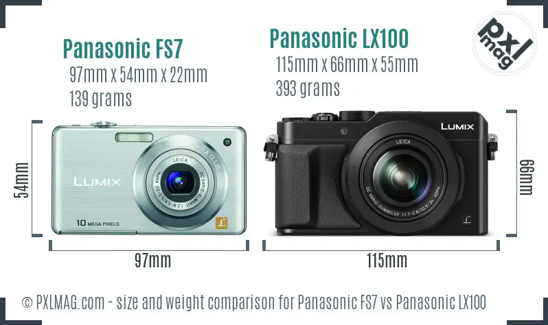 Panasonic FS7 vs Panasonic LX100 size comparison