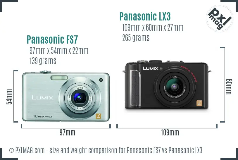 Panasonic FS7 vs Panasonic LX3 size comparison
