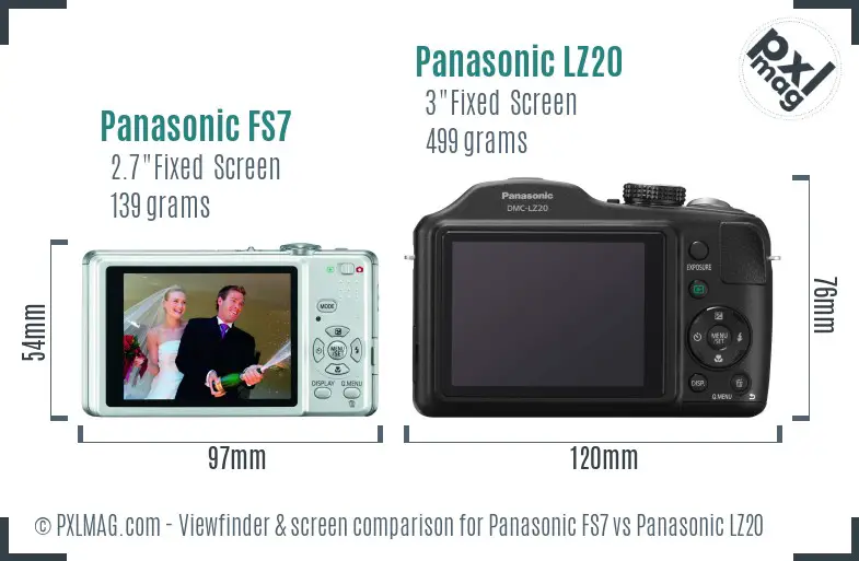 Panasonic FS7 vs Panasonic LZ20 Screen and Viewfinder comparison