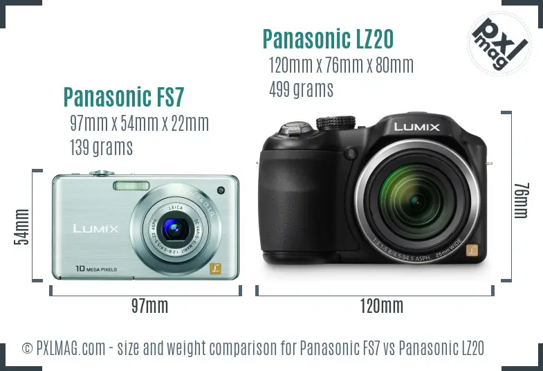 Panasonic FS7 vs Panasonic LZ20 size comparison