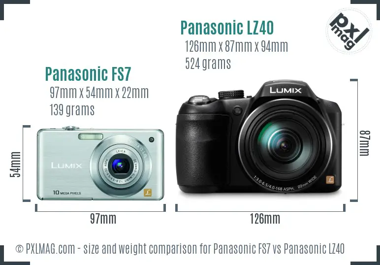 Panasonic FS7 vs Panasonic LZ40 size comparison