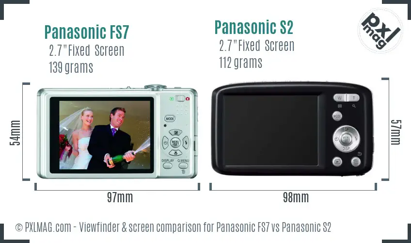 Panasonic FS7 vs Panasonic S2 Screen and Viewfinder comparison
