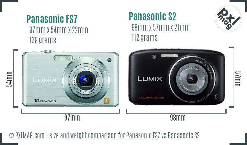 Panasonic FS7 vs Panasonic S2 size comparison