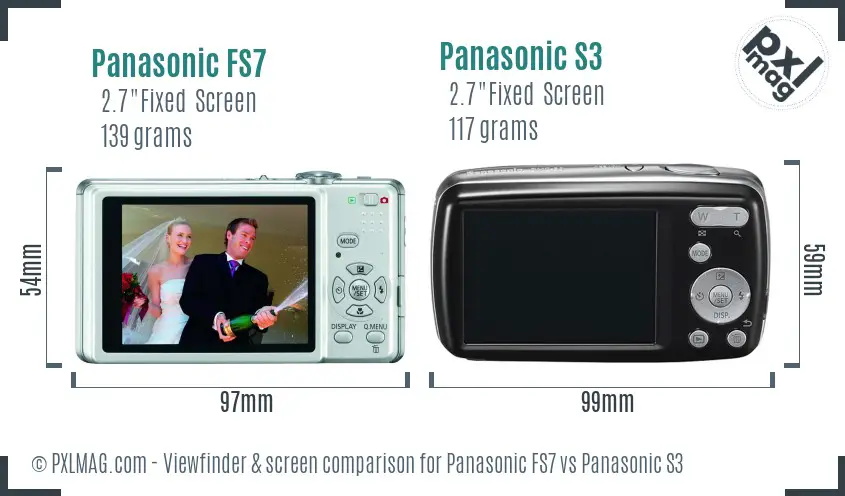 Panasonic FS7 vs Panasonic S3 Screen and Viewfinder comparison