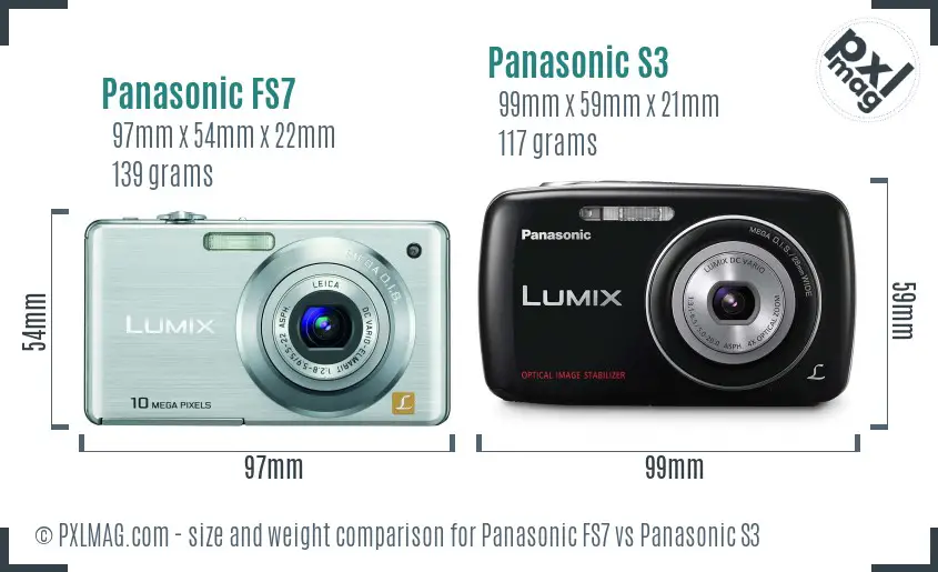 Panasonic FS7 vs Panasonic S3 size comparison