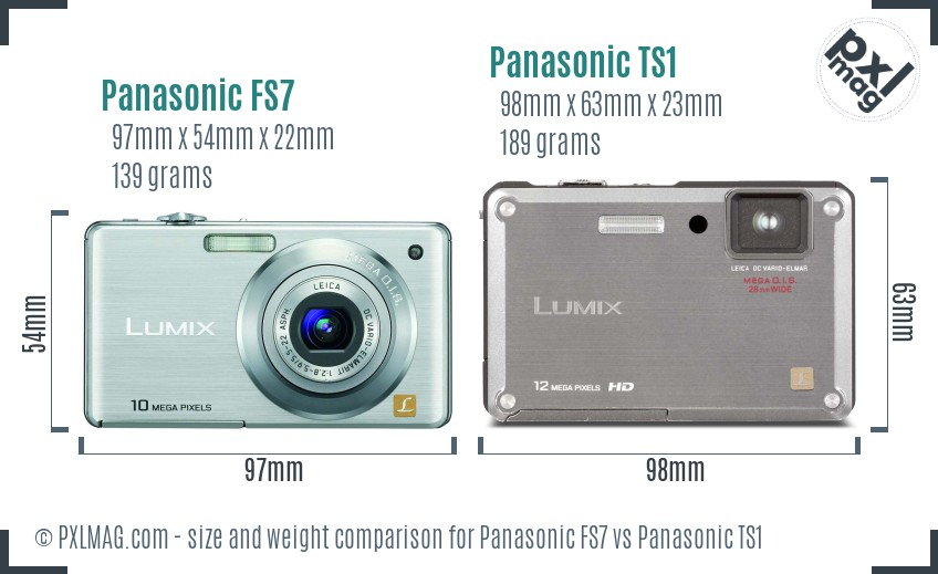 Panasonic FS7 vs Panasonic TS1 size comparison
