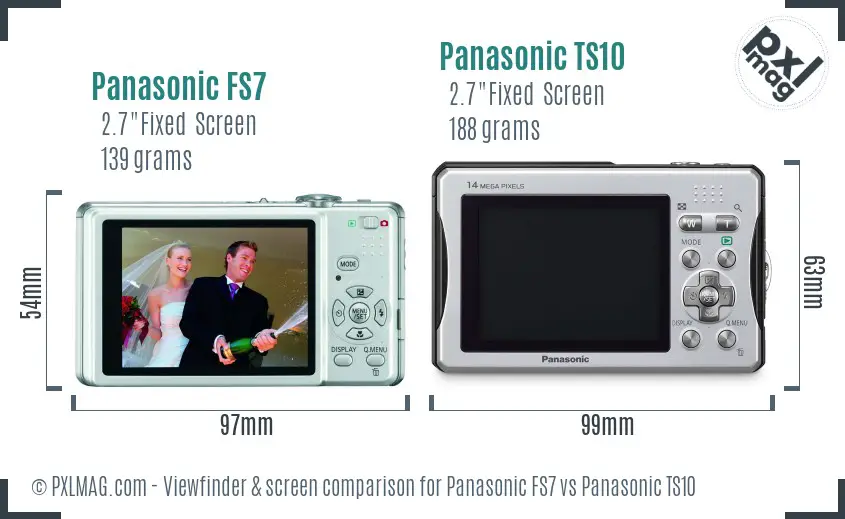 Panasonic FS7 vs Panasonic TS10 Screen and Viewfinder comparison