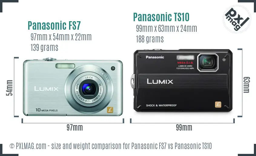 Panasonic FS7 vs Panasonic TS10 size comparison