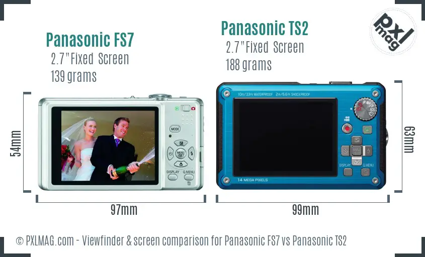 Panasonic FS7 vs Panasonic TS2 Screen and Viewfinder comparison