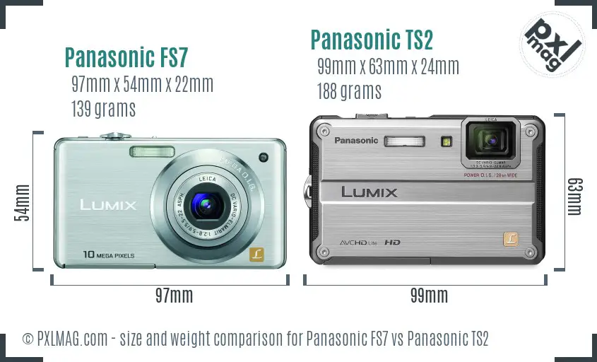 Panasonic FS7 vs Panasonic TS2 size comparison