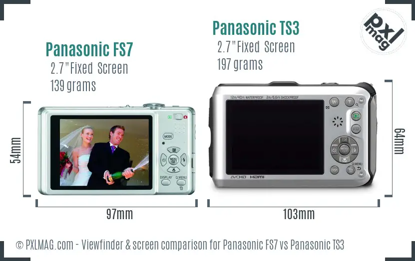 Panasonic FS7 vs Panasonic TS3 Screen and Viewfinder comparison