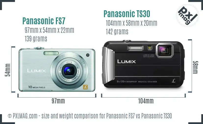 Panasonic FS7 vs Panasonic TS30 size comparison