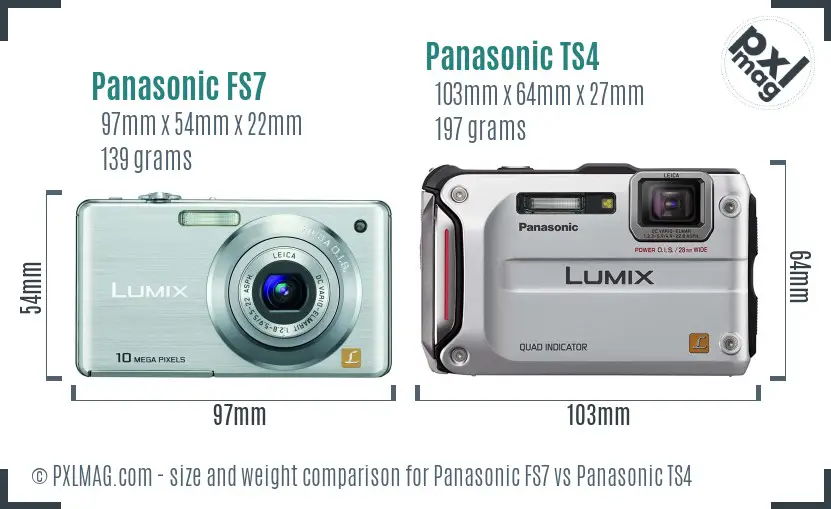 Panasonic FS7 vs Panasonic TS4 size comparison
