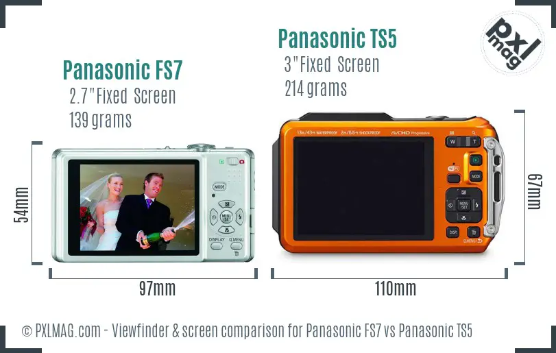 Panasonic FS7 vs Panasonic TS5 Screen and Viewfinder comparison