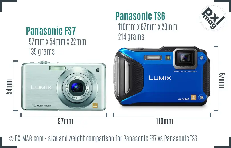 Panasonic FS7 vs Panasonic TS6 size comparison
