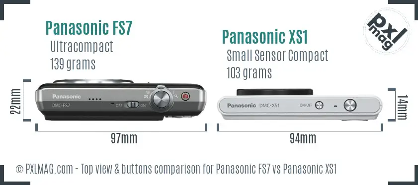 Panasonic FS7 vs Panasonic XS1 top view buttons comparison