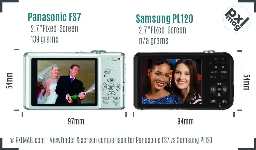 Panasonic FS7 vs Samsung PL120 Screen and Viewfinder comparison Panasonic FS7 vs Samsung PL120 Screen and Viewfinder comparison